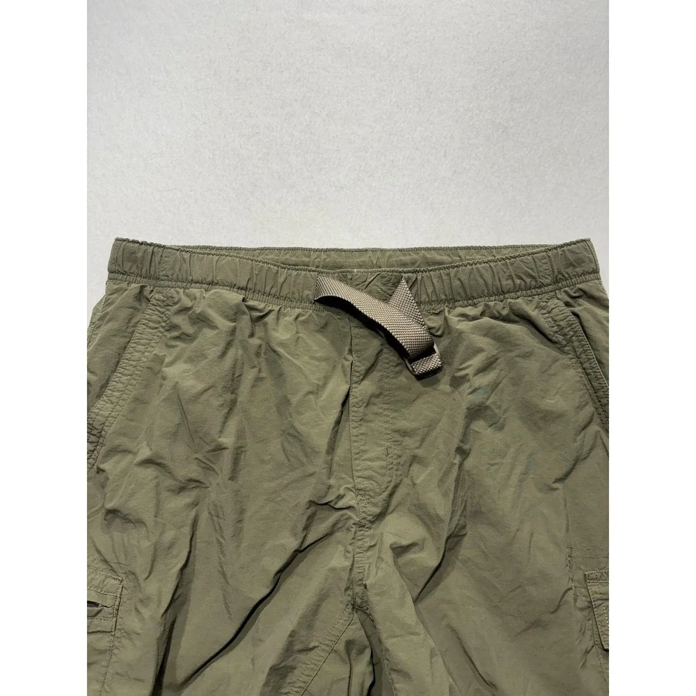Columbia Mens Large Green Swim Shorts Cargo Pockets Mesh Lined Elastic Waist